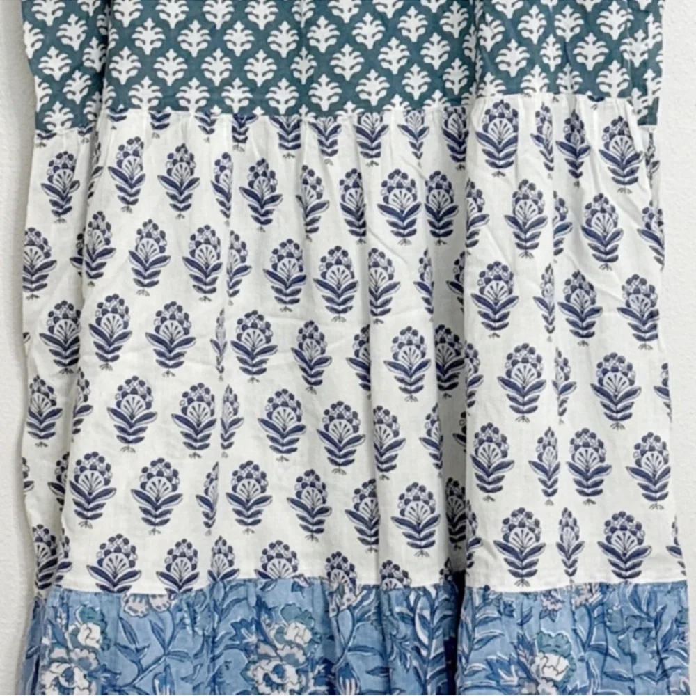 Tuckernuck Salty Paloma Blue and White Patterned Midi Dress - Picture 4 of 7